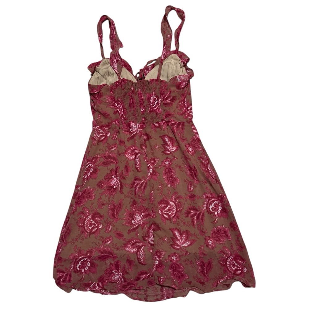 ‼️SOLD‼️ WHITE FOX Sleeveless Floral Print Tie Front Mini Dress XS - Picture 6 of 15